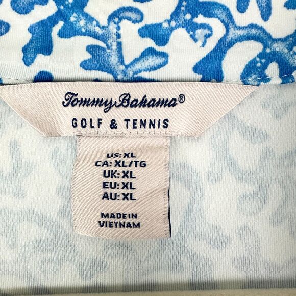 Tommy Bahama Golf Tennis Half Zip Pullover Size XL Coral Reef Pockets Cuffins - Picture 5 of 7